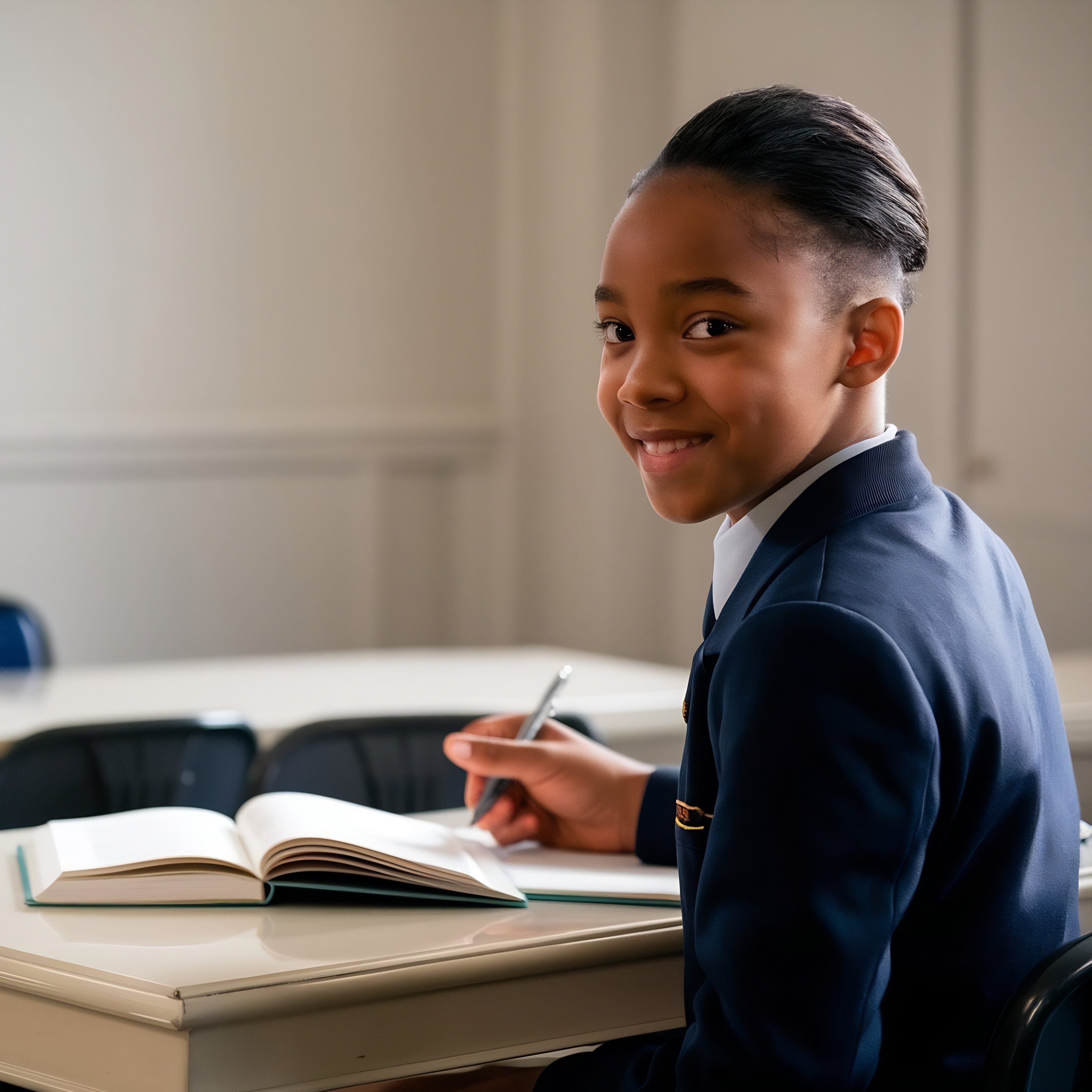 Student studying at desk